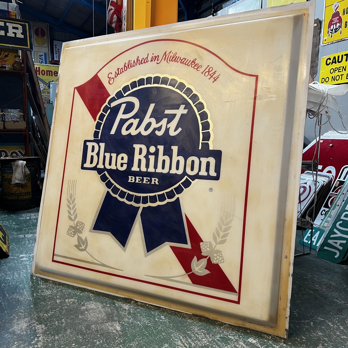 Pabst Blue Ribbon ヴィンテージ プラスチック 看板 14-105-2 | B...