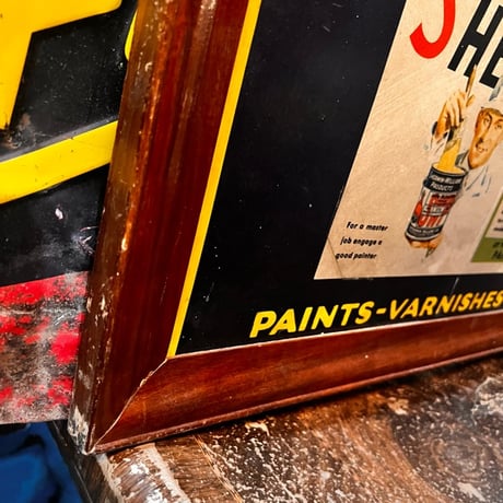 Vintage SHERWIN WILLIAMS POSTER WOODFRAME 19-202