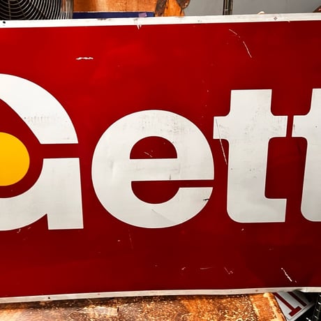 Vintage Getty OIL SIGN スチール製 19-108-132