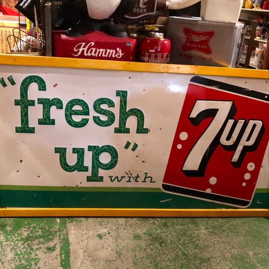 7up セブンアップ ヴィンテージ特大看板 1963年 | BigBear 7up セブンアップ ヴィンテージ特大看板 1963年 | BigBear