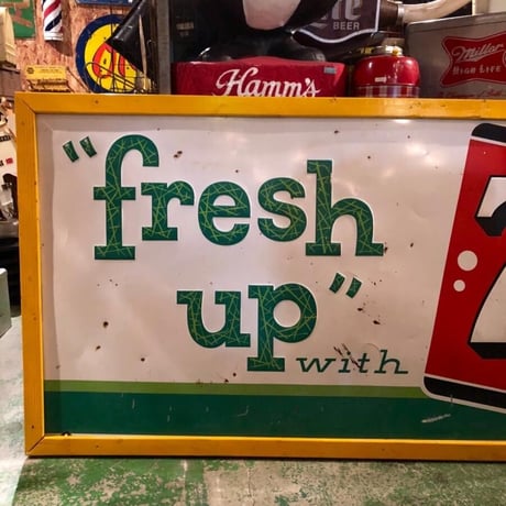 7up セブンアップ ヴィンテージ特大看板 1963年