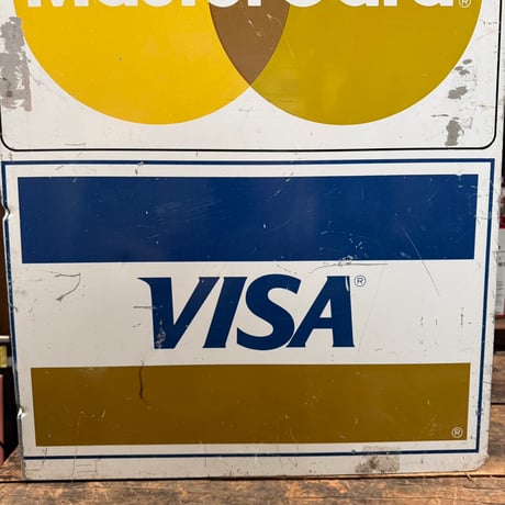 Vintage DISCOVER / MasterCard / VISA  クレジットカード 両面サイン 16-264-2