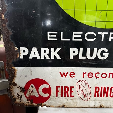 Vintage ACilloscope SPARK PLUGS SIGN 18-16