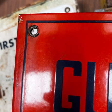 Vintage GULF OIL 琺瑯看板 17-308