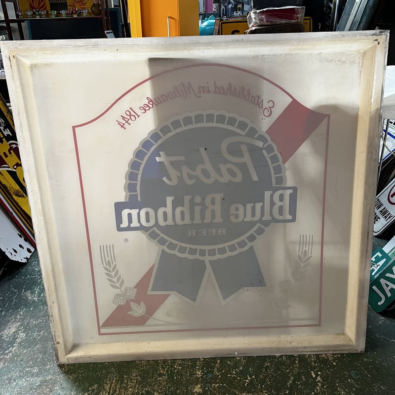 Pabst Blue Ribbon ビール看板 Pabst Blue Ribbon ヴィンテージ プラスチック 看板 14-105-2 | B