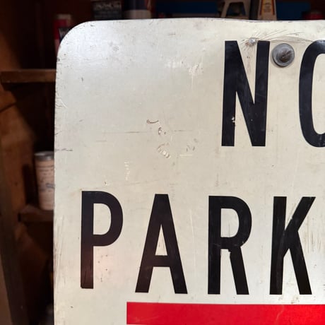 Vintage NO PARKING / SCHOOL BUS STOP 道路標識 20-202-50
