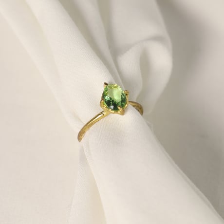 【定番商品】シンプルリング（真鍮×ガラス　フレッシュグリーン）