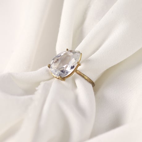 【定番商品】シンプルリング（真鍮×ガラス　クリア）