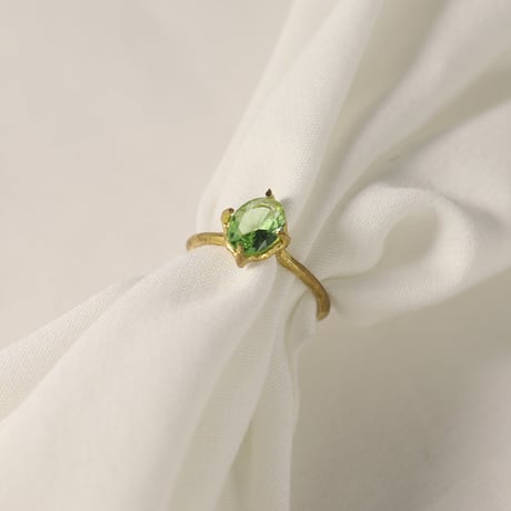 【定番商品】シンプルリング（真鍮×ガラス　フレッシュグリーン）