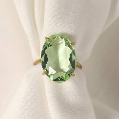 【定番商品】シンプルリング（真鍮×ガラス　ミントグリーン）