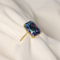 【定番商品】シンプルリング（真鍮×ガラス　ミスティックグリーン）