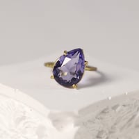 【定番商品】シンプルリング（真鍮×ガラス　パープル）