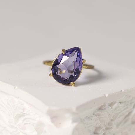 【定番商品】シンプルリング（真鍮×ガラス　パープル）