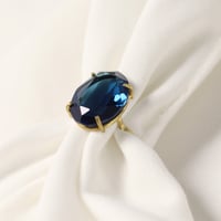 【定番商品】シンプルリング（真鍮×ガラス　インディゴ）