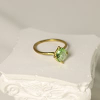 【定番商品】シンプルリング（真鍮×ガラス　フレッシュグリーン）
