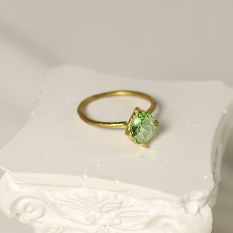 【定番商品】シンプルリング（真鍮×ガラス　フレッシュグリーン）