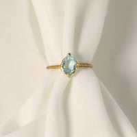 【定番商品】シンプルリング（真鍮×ガラス　ベビーブルー）
