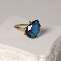 【定番商品】シンプルリング（真鍮×ガラス　インディゴ）