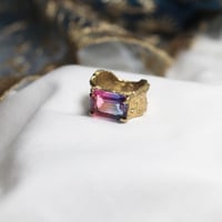【定番商品】リング（真鍮×ガラス　Dkピンク×ブルー）