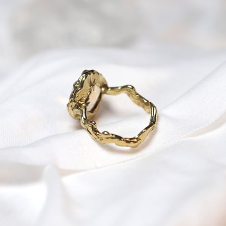 【サイズUP可能】whisper シリーズ 「Brass×カットガラス(サンドベージュ)」一点もの
