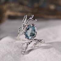 【一点もの】サンゴモチーフのリング「SV925×アクアマリン」