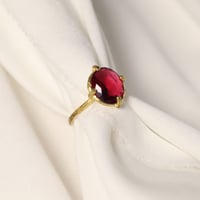 【定番商品】シンプルリング（真鍮×ガラス　ワインレッド）