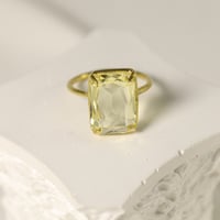 【定番商品】シンプルリング（真鍮×ガラス　レモンイエロー）