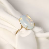 【定番商品】シンプルリング（真鍮×ガラス　ミルキーホワイト）