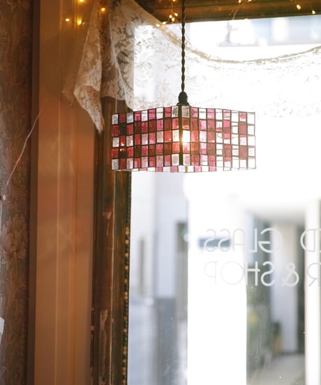 Gingham Lamp -Pink-