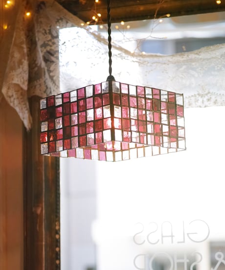 Gingham Lamp -Pink-