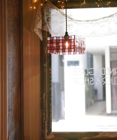 Gingham Lamp -Pink-
