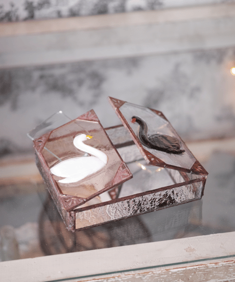 White & black swans box