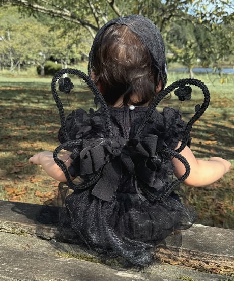 - chiffon flower  - black
