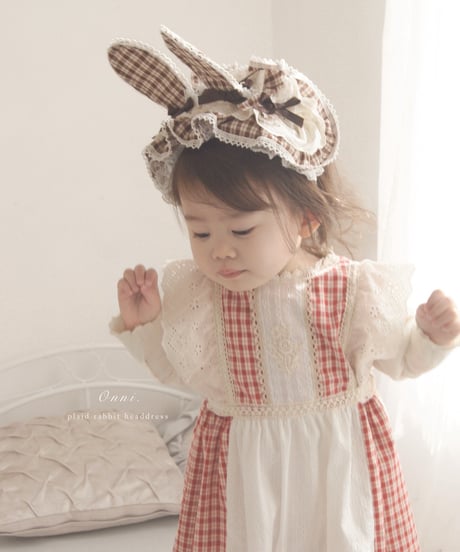 plaid rabbit headdress