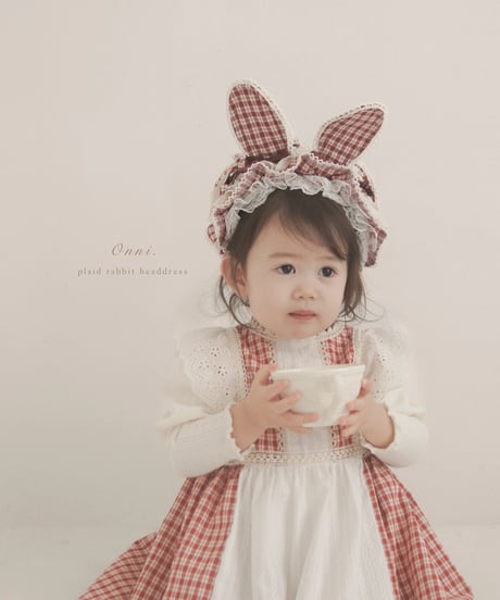 plaid rabbit headdress