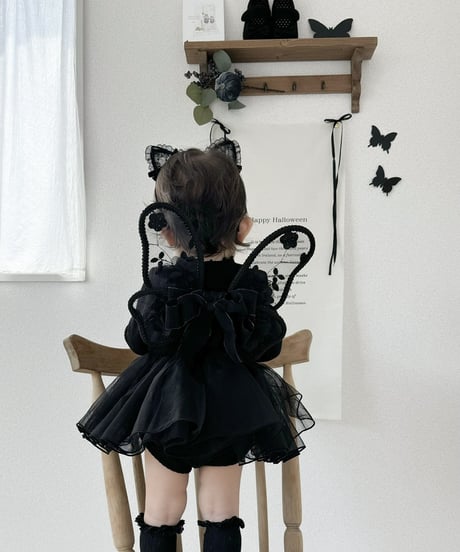 - chiffon flower  - black