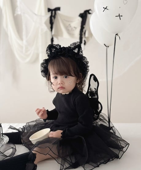 - chiffon flower  - black