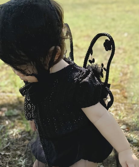 - chiffon flower  - black