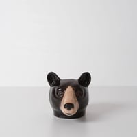 Quail Ceramics / エッグカップ - Black Bear Face