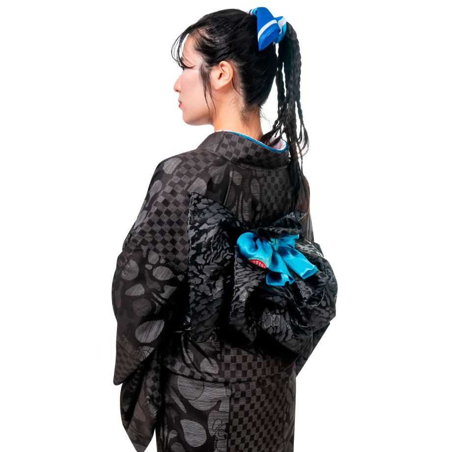 大島紬 市松模様×いのちの循環（大阪・関西万博公式ライセンス商品