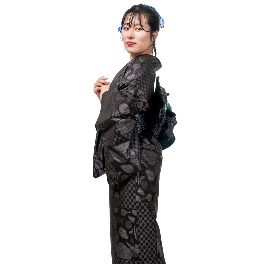 大島紬 市松模様×いのちの循環（大阪・関西万博公式ライセンス商品