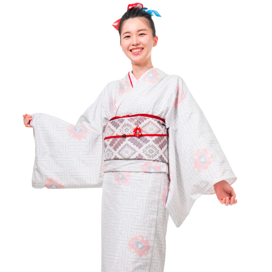 大島紬 秋名バラ×ミャクミャク（大阪・関西万博公式ライセンス商品