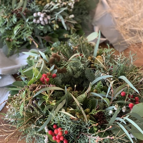 green wreath/red/Ssize