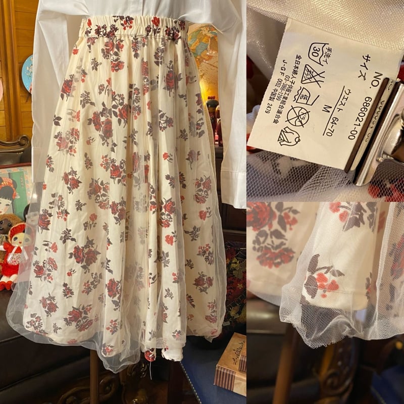 古着女子 足せる テーブルクロスみたいなリネンワンピース 刺繍ワンピース