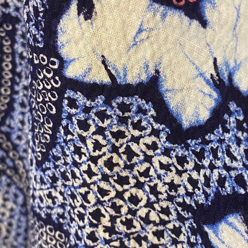 リップル絞り浴衣リメイク ロング ワンピース／ドレス／帯サッシュ