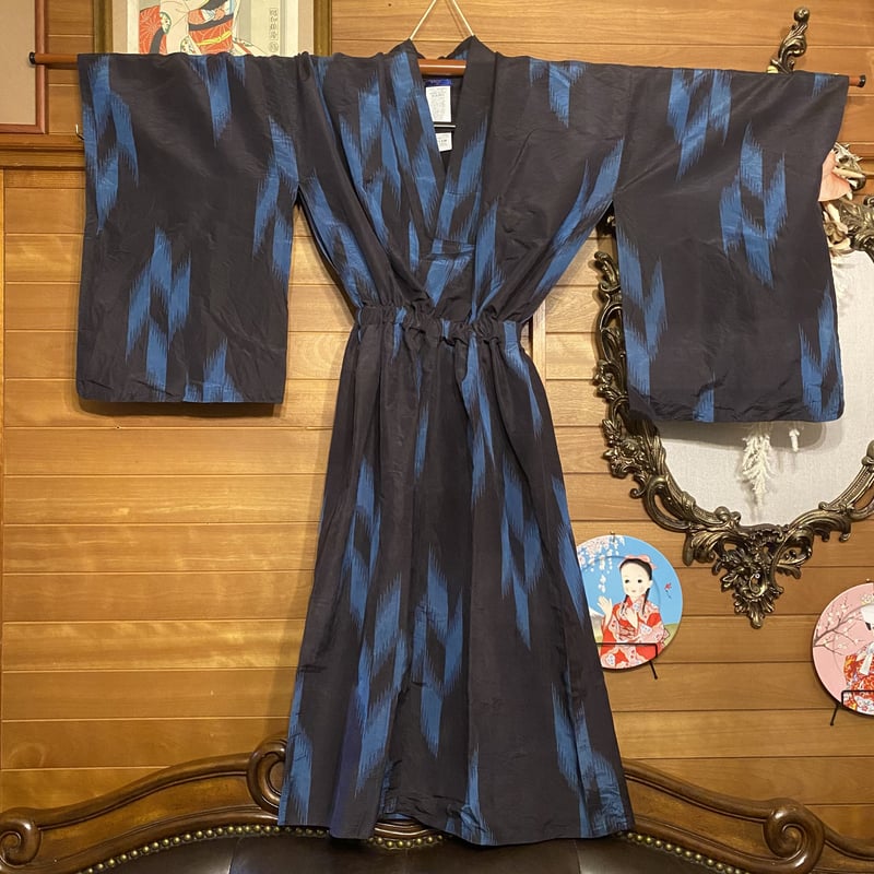 和洋折衷 レトロ 古着 単衣 銘仙 大正ロマン 着物 和 ハンドメイド  