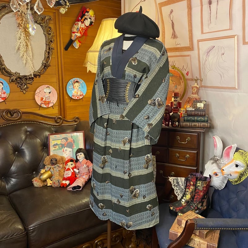 アンティーク　振袖長襦袢　着物　レトロ　リメイク bfa4f89cf586fb2459cf4bc72237af