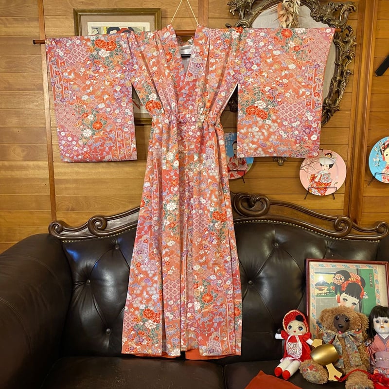 和洋折衷 着物 リメイク ロング 丈 ワンピース ドレス 洗える 和洋折衷 着物 リメイク ロング 丈 ワンピース ドレス 洗える