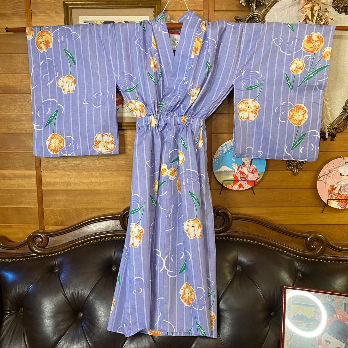 和洋折衷 浴衣 リメイク ワンピース ドレス 名古屋帯サッシュベルト  