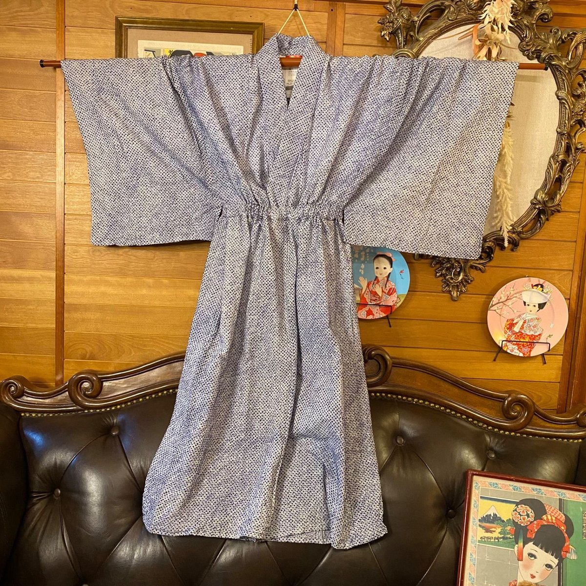 和洋折衷 有松絞り浴衣 リメイク ワンピース ドレス夏帯サッシュ